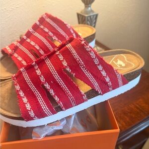 Rocket Dog Red and White Slide Sandals - Brand New